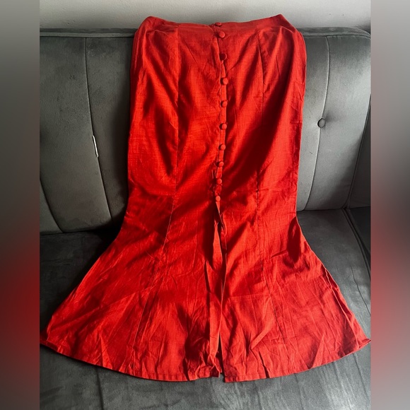 NEVER WORN, summer fitted midi skirt, Burnt orange, comfy and stylish - Picture 3 of 3